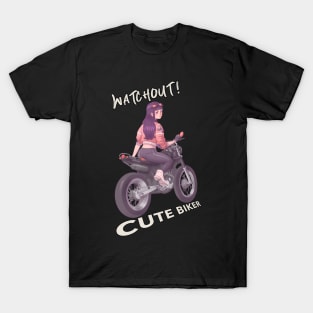 Cute Girl on Motorbike T-Shirt